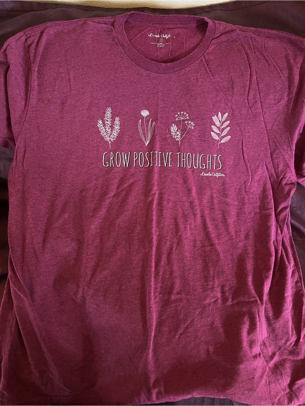 Women's Berry 'Grow Positive Thoughts' Short Sleeve Tee